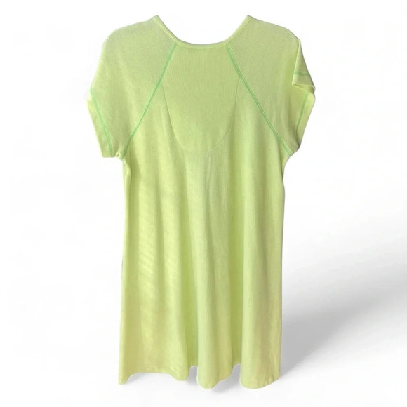 Done Down Under Swim Zip Coverup Bright Green/Yellow with Pockets size medium - Picture 2 of 7